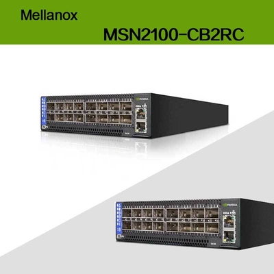 Vitesse maximale EDR Nvidia Mellanox Spectrum Basé sur un commutateur Ethernet ouvert 100gbe 1u avec Cumulus Linux MSN2100-CB2RC 16 ports QSFP28