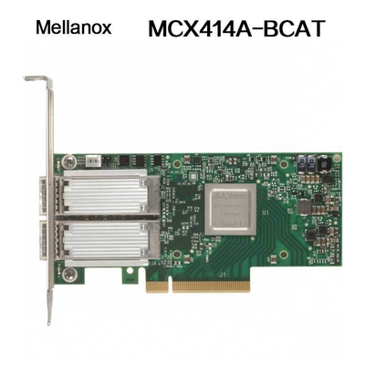 Nvidia 900-9X426-0054-Sq0 MCX414A-Bcat Connectx-4 En carte d'interface réseau, 40/56gbe à double port Qsfp28, Pcie3.0 X8, haut support