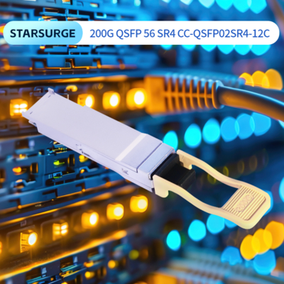 Émetteur-récepteur optique Qsfp56 Sr4 200g 100m sur fibre Om4 / 70m sur fibre Om3 Interconnexion informatique haute performance pour centres de données