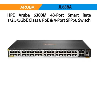 Hpe Aruba Networking Cx 6300m 48-Port Hpe Smart Rate 1/2.5/5gbe Poe and 4-Port SFP56 Switch (JL659A)