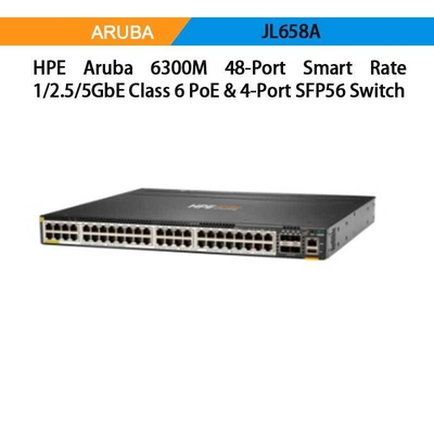 Hpe Aruba Networking Cx 6300m 48-Port Hpe Smart Rate 1/2.5/5gbe Poe and 4-Port SFP56 Switch (JL659A)