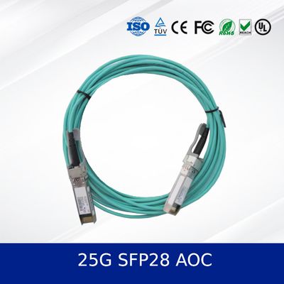 Câble optique actif 25G SFP28 AOC 3m Portée 100m, Faible consommation, Diagnostics numériques