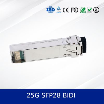 Module émetteur-récepteur optique 25G SFP28 BIDI 10KM  Double CDR  Température industrielle, prise en charge DDM