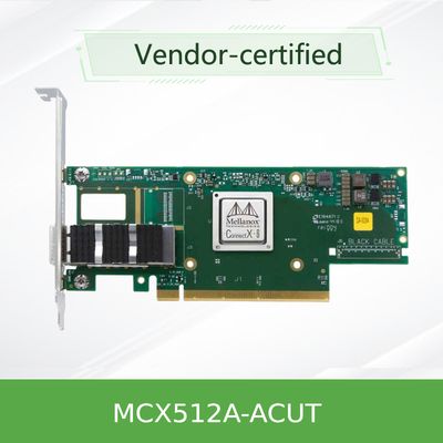 Carte MCX512A-ACUT d'Ethernet de la carte réseau X8 PCIE de SFP28 10GbE/25GbE Mellanox