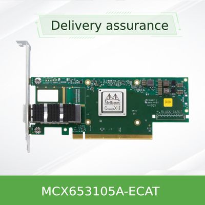 carte réseau MCX653105A-ECAT QSFP56 gauche simple 100GbE de 100GbE VPI Mellanox