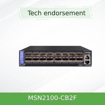 Le spectre de commutateur de réseau de MSN2100-CB2F Mellanox a basé l'Ethernet 1001U ouvert avec la carte de Mellanox