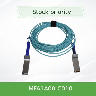 câble à fibres optiques actif AOC MFA1A00-C010 10m de 100GbE LSZH Mellanox QSFP28