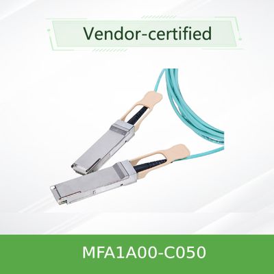 Câble optique actif AOC Mellanox QSFP LSZH MFA1A00-C050 100GbE 50m neuf et original