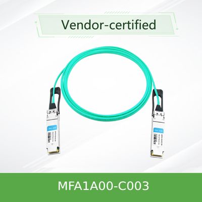 Câble à fibres optiques actif MFA1A00-C003 100GbE 3m de QSFP LSZH Mellanox AOC