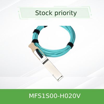 Câble MFS1S00-H020V IB HDR de Mellanox AOC de console jusqu'au câble de réseau de 200Gb/S QSFP56 20m