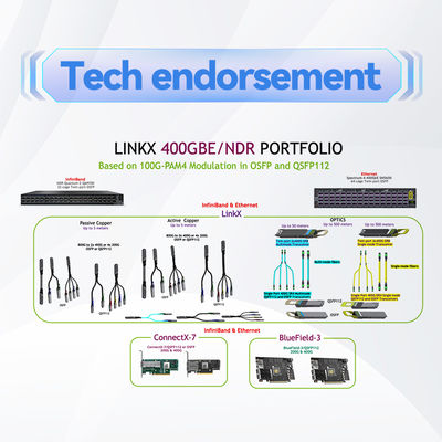 Cable Mellanox à débit de données élevé QSFP56 Cable Mellanox AOC Cable optique actif MFS1S00-H010V câbles à bande infini