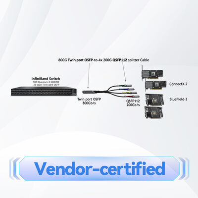 Port OSFP 2x400Gb/S SR8 à plusieurs modes de fonctionnement 50m de jumeau de l'émetteur-récepteur 800Gb/S de MMA4Z00-NS Mellanox