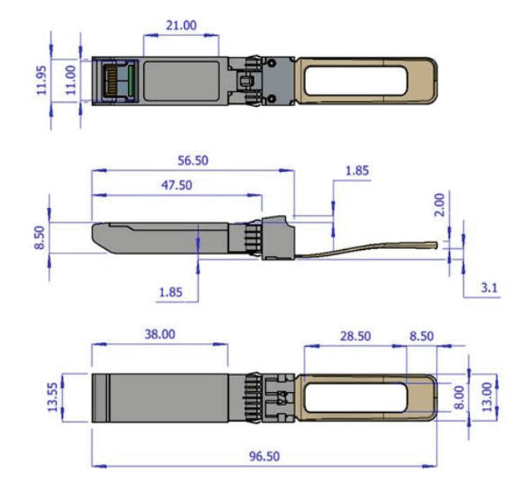 émetteur-récepteur optique QSFP+ 850nm MMA1B00-B150D MPO SR4 jusqu'à 150m de 40GbE DDMI Mellanox