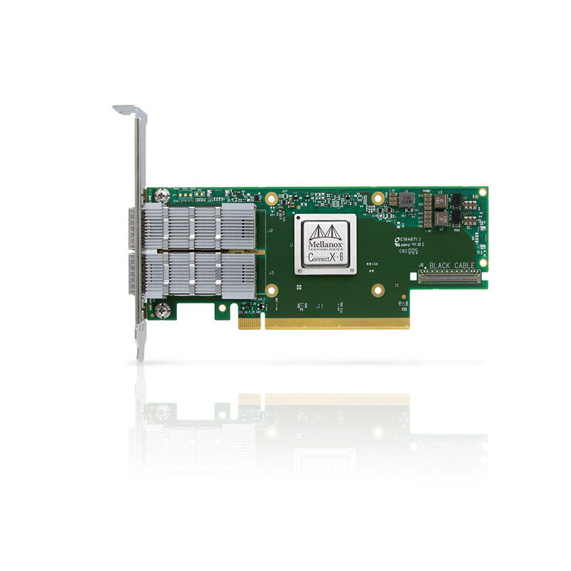 Adaptateur à double accès MCX653106A-HDAT ConnectX de la carte réseau VPI de HDR 200GbE Mellanox d'Ethernet 6 QSFP56