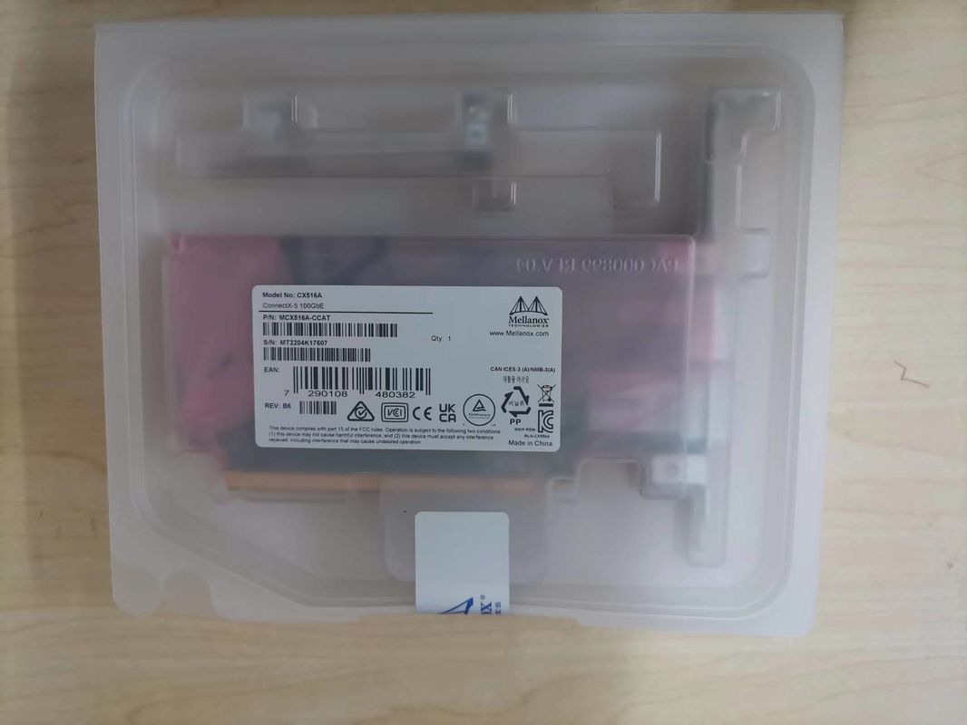 100GbE NIC Mellanox Network Card MCX516A-CCAT QSFP28 à double accès PCIe3.0x16
