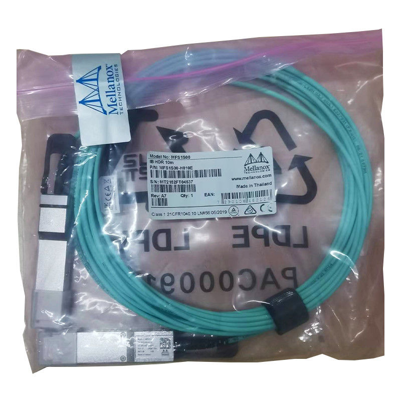 Câble 200GbE de MFS1S50-H010V Aoc à 2x100GbE QSFP56 au câble de 2xQSFP56 MMF Mellanox AOC