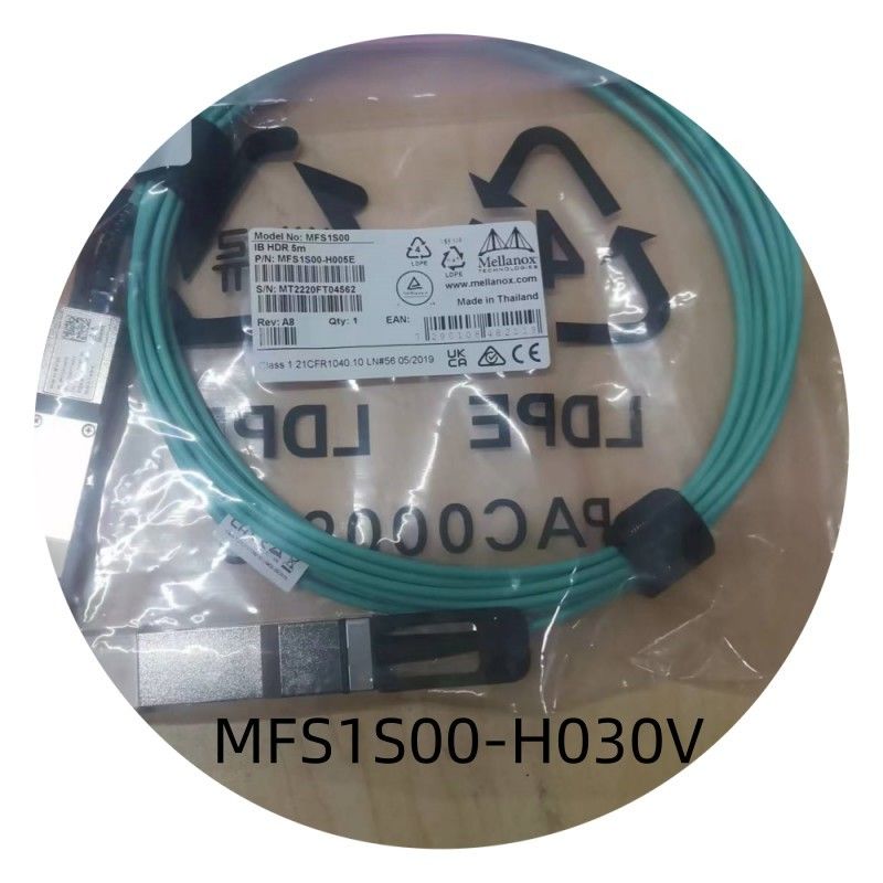 Le réseau câblé d'Aoc de mellanox de MFS1S00-H030V IB 200G câblent latence QSFP56 à grande vitesse de 30M la basse