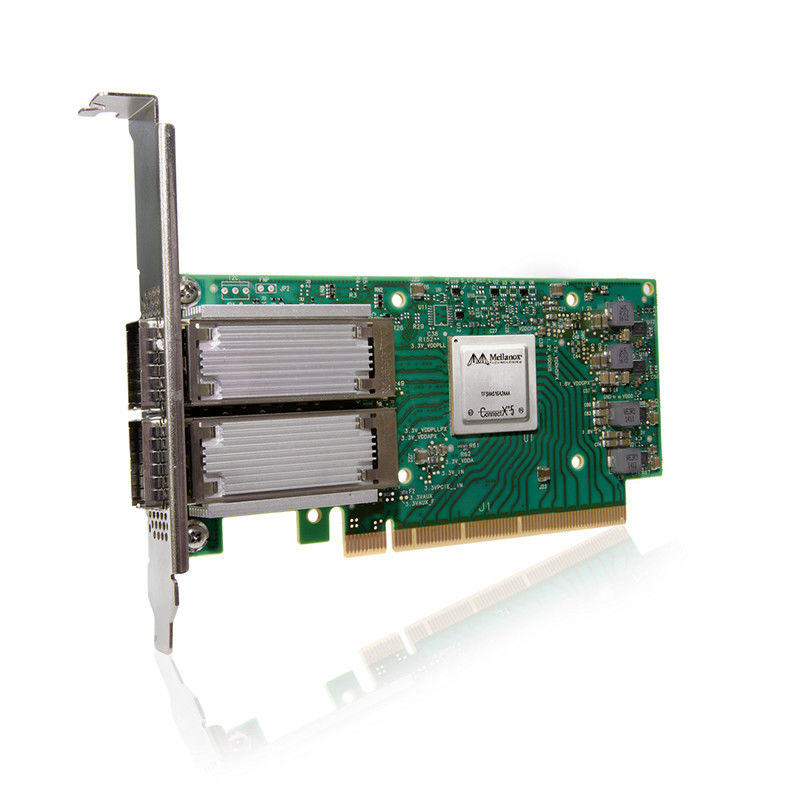 Carte réseau ex EDR InfiniBand et 100GbE QSFP28 à double accès MCX556A-EDAT de Mellanox d'adaptateur de ConnectX-5 VPI