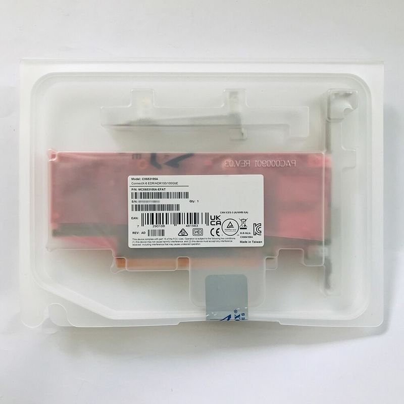 adaptateur de la carte réseau ConnectX-6 VPI de 100g MCX653105A-EFAT Mellanox pour le serveur