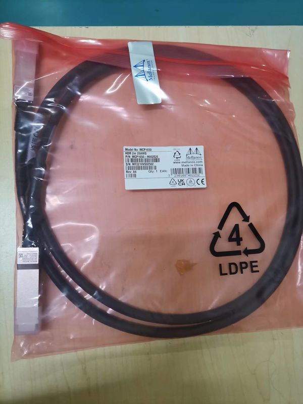 MCP1650-H002E26 Mellanox Dac Cable Passive Copper Ib HDR jusqu'à 200GB/S Qsfp56 2M