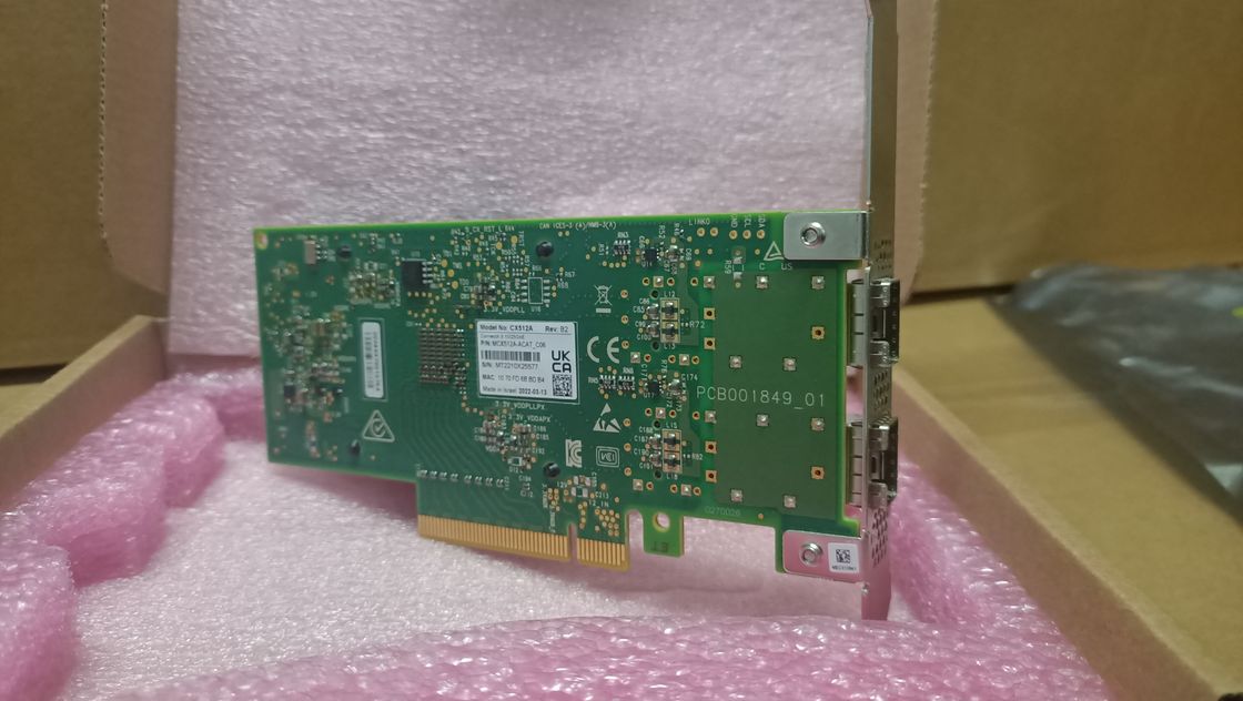 Carte à double accès PCIe d'adaptateur d'en de MCX512A-ACAT Mellanox Connectx 5 10 25gbe Sfp28 3,0 X8