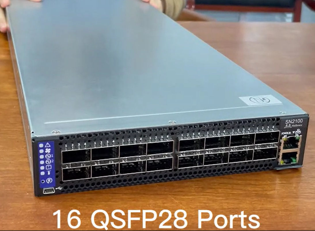 Le spectre de commutateur de réseau de MSN2100-CB2F Mellanox a basé l'Ethernet 1001U ouvert avec la carte de Mellanox