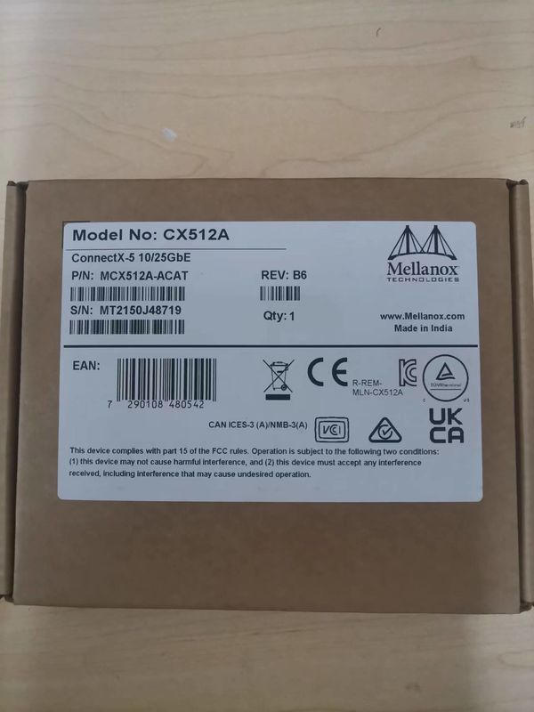 MCX512A-ACAT Mellanox ConnectX-5 EN Carte d'interface réseau 10/25GbE à double port SFP28