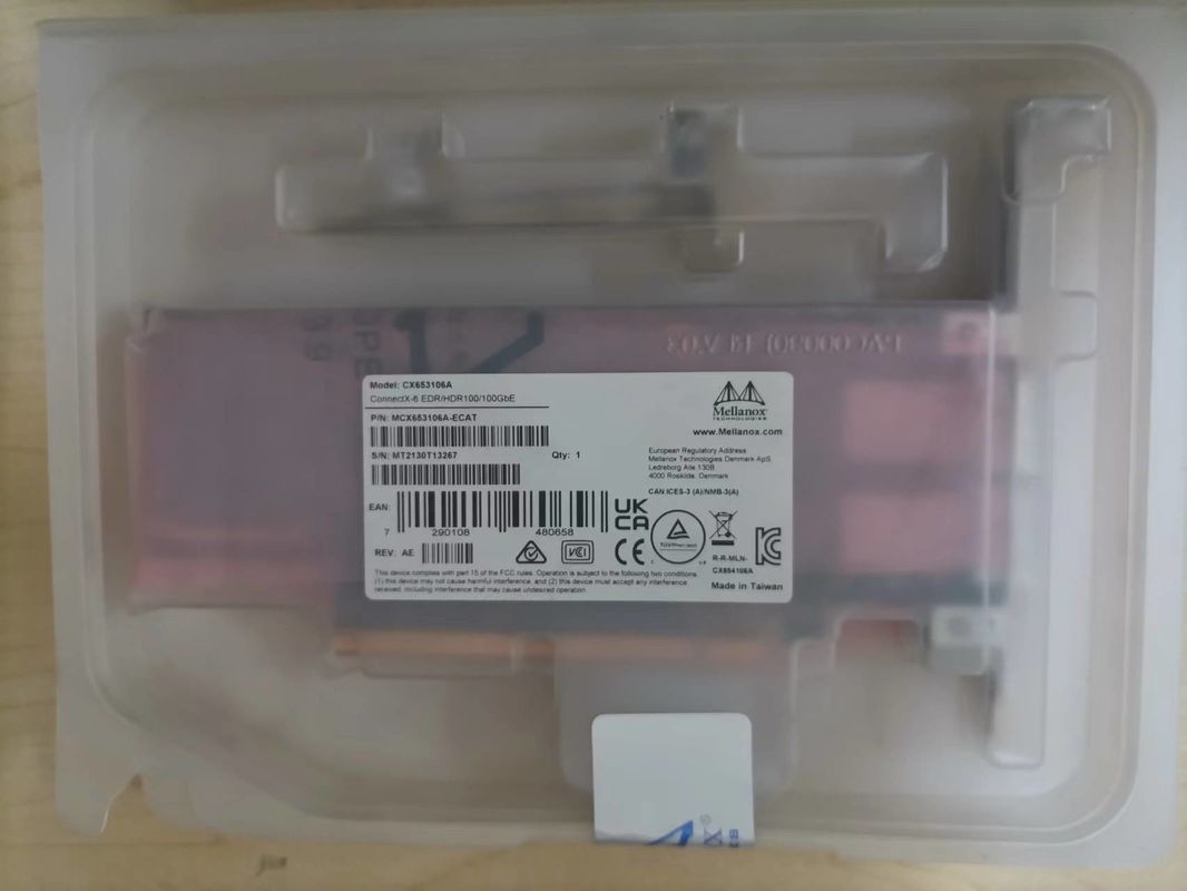 L'adaptateur Ethernet QSFP56 à double port MCX653106A-ECAT connecté X-6 100 Gb/S