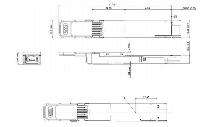 400G DR4 QSFP émetteur-récepteur optique à prise chaude MPO 12-Interface DD MSA Réseau de consommation conforme 400Gbps Ethernet/InfiniBand