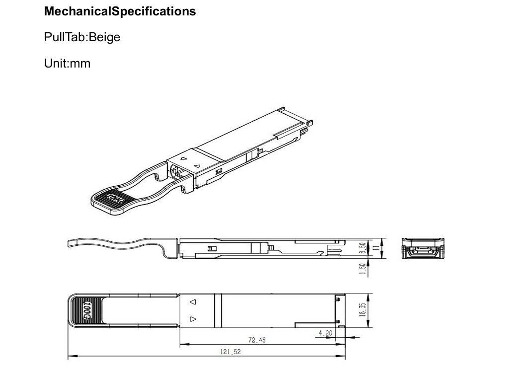 Réseau Ethernet 100m SR4 100G QSFP28 Module émetteur-récepteur en fibre optique avec et conforme à IEEE 802.3bm