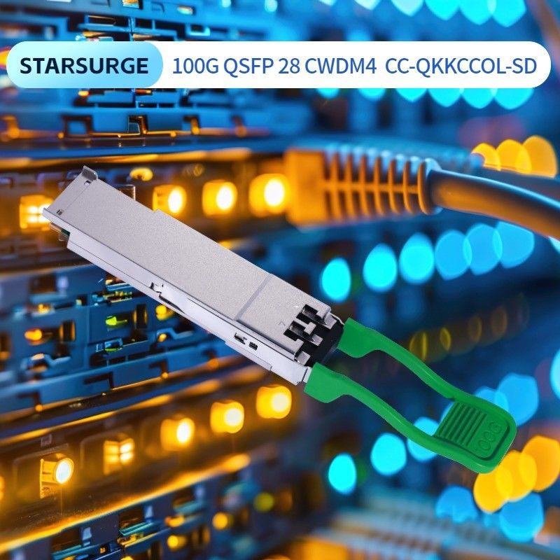 100G QSFP28 2km Transcepteurs à fibre optique CWDM4 Ethernet Puissance réseau ≤ 3,5 W Réception minimale ≤ 3,5 W Portée 2 km Originale