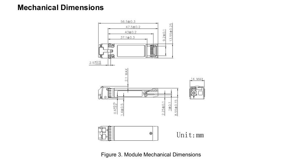 Source d'alimentation unique 3,3 V ± 5% 25G SFP28 Transcepteur à fibre optique de 10 km Équipement de communication rapide avec mode 1 et mode unique