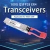 100g Qsfp28 Lr4 Er4 Zr4 Émetteur-récepteur optique 10km 20km 40km 60km 80km Module en mode unique Multimode à double fibre LC/MPO
