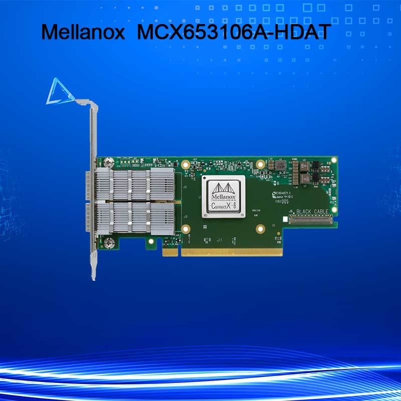 Carte réseau Mellanox ConnectX-6 MCX653106A-HDAT VPI, adaptateur InfiniBand et Ethernet 200 Gb/s