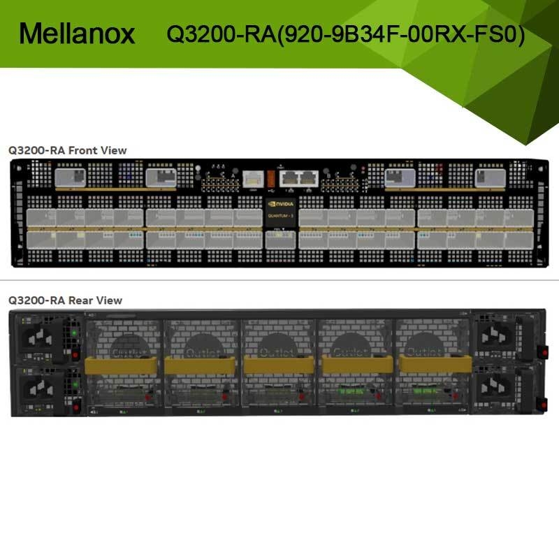 Nvidia Q3200-Ra Quantum-3 Basé sur Deux Commutateurs Infiniband Xdr Adjacents avec Support Vlan 2u 36 Ports Xdr 18 Baies Osfp