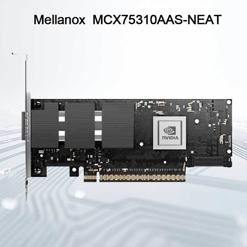 Adaptateur Nvidia Connectx-7 MCX75310aas-Neat (900-9X766-003N-SQ0) Monoport Osfp Infiniband : NDR 400 Go/s (Vitesse par défaut) Ethernet : 400 Gbit/s
