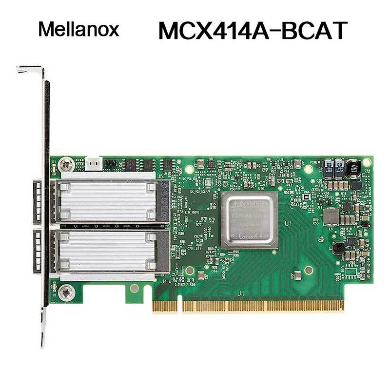 Nvidia 900-9X426-0054-Sq0 MCX414A-Bcat Connectx-4 En carte d'interface réseau, 40/56gbe à double port Qsfp28, Pcie3.0 X8, haut support