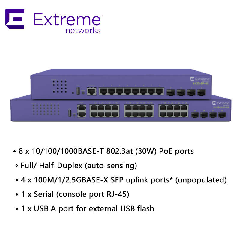 Commutateur réseau Mellanox haute performance Extreme X435-8p-4s Commutateur réseau pour une connectivité rapide