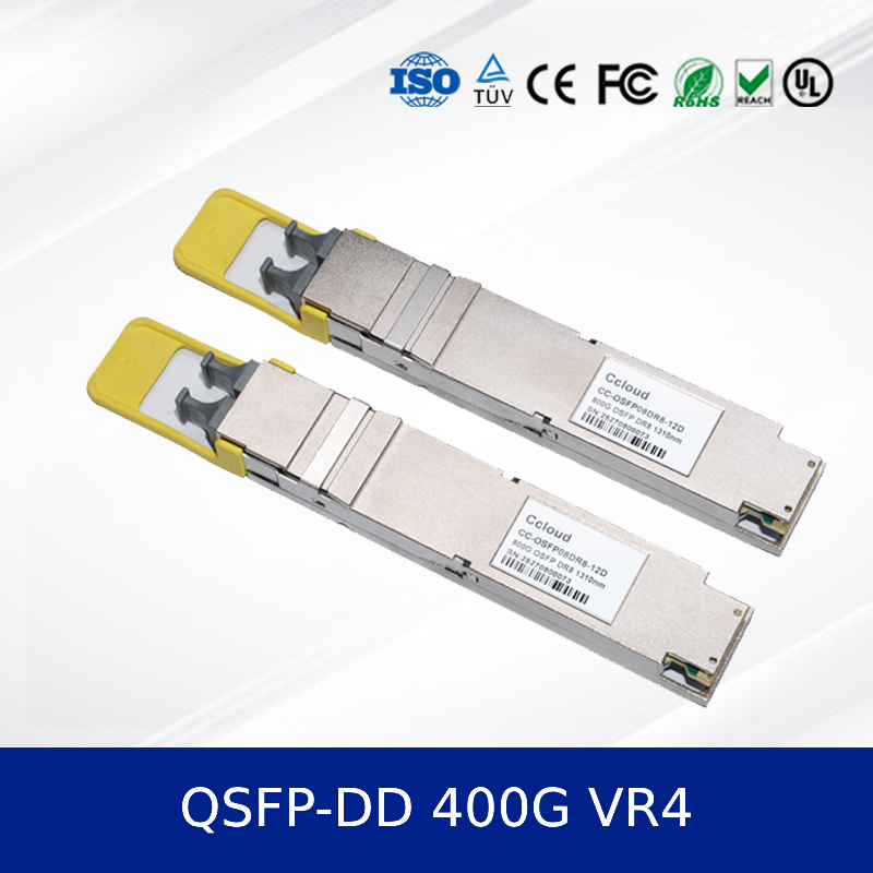 Module d'émetteur-récepteur optique 400G QSFP-DD VR4 à portée de 50 m, PAM4, CMIS 5.0