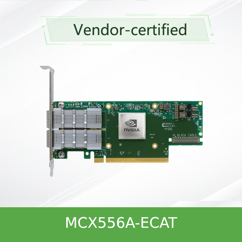 ConnectX-5 VPI Adaptateur Carte réseau Mellanox EDR IB 100GbE à double port QSFP28 PCIe3.0 MCX556A-ECAT