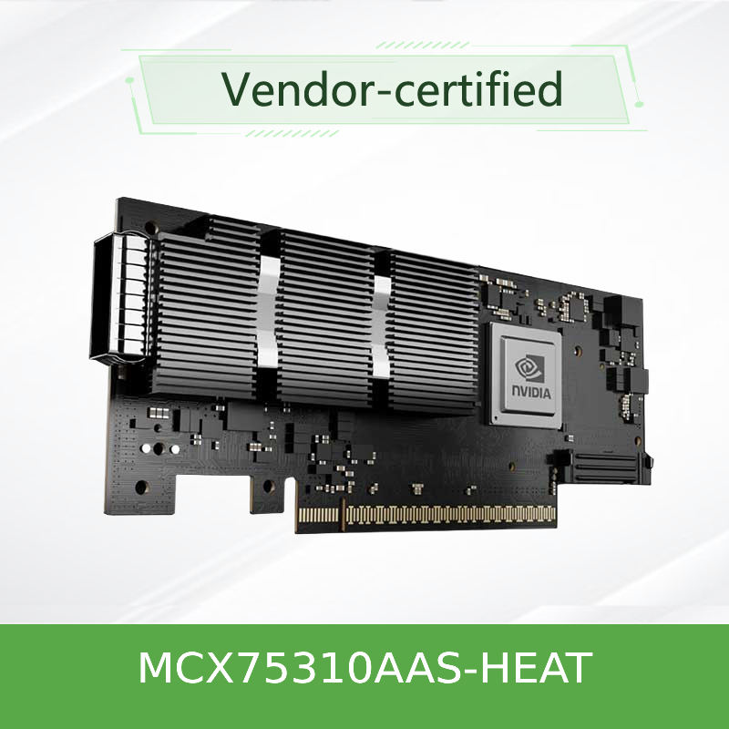 Adaptateur NVIDIA ConnectX-7 MCX75310AAS-HEAT(900-9X766-003N-ST0) Monoport OSFP InfiniBand : NDR200 200 Go/s (Vitesse par défaut) Ethernet : 200GbE PCIe X16 Gen 4.0/5.0