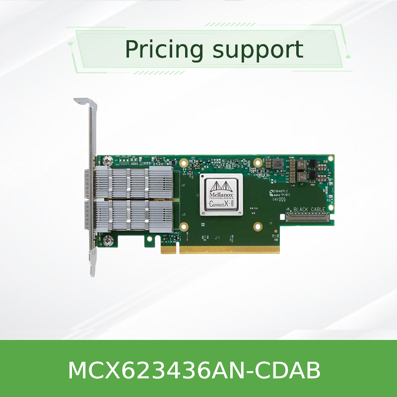 Nvidia MCX623436an-Cdab Connectx-6 Dx En carte d'adaptateur, 100 Gb, Ocp3.0, avec gestion d'hôte, double port Qsfp56, Pcie 4.0 X16, sans cryptographie, vis à pouce (Pull Tab)