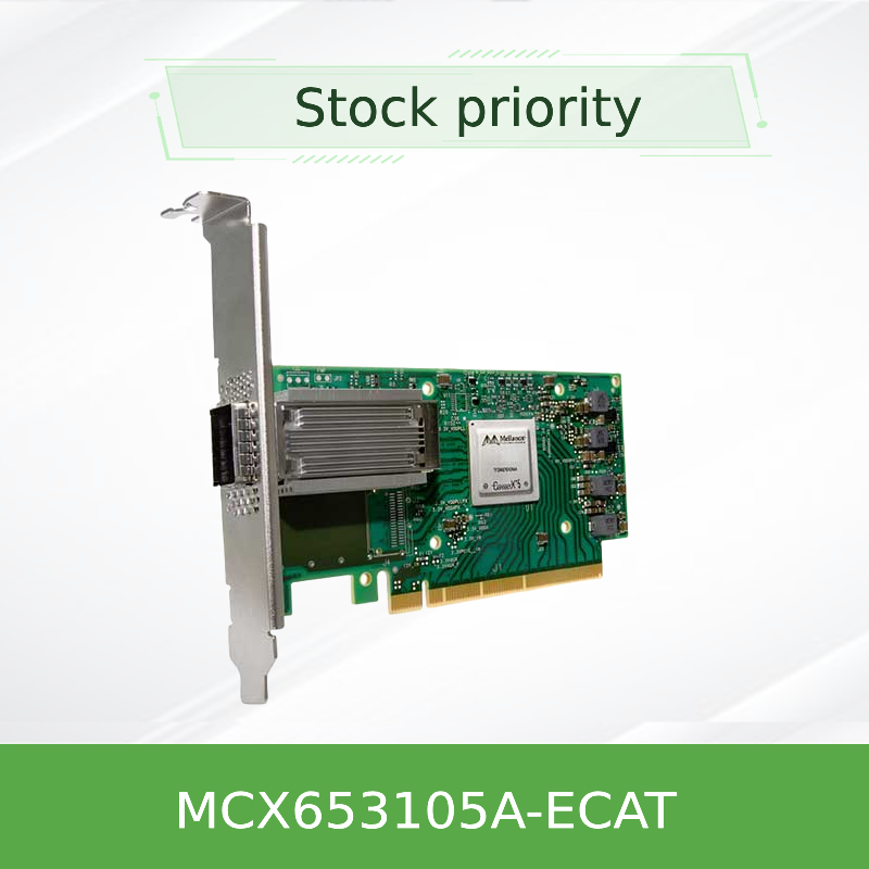 La carte réseau de stock MCX653105A-ECAT de Mellanox est appelée carte réseau Nic ConnectX-6 100GbE Single Port.