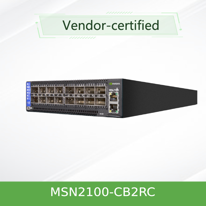 EDR Nvidia Mellanox Spectrum basé sur le commutateur Ethernet ouvert 100gbe 1u avec Cumulus Linux MSN2100-CB2RC 16 ports Qsfp28