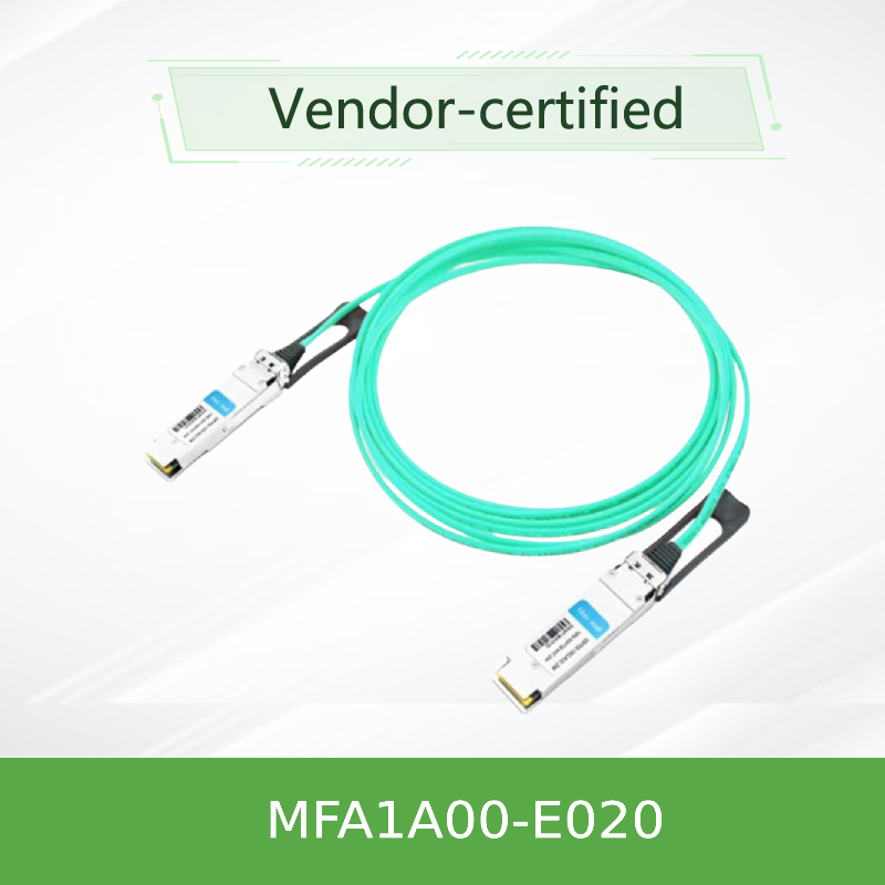 Nvidia Mfa1a00-Xxxx 100GB/S Qsfp28 Mmf câble optique actif Mfa1a00-E020 câble à fibre active Ib EDR 100GB/S