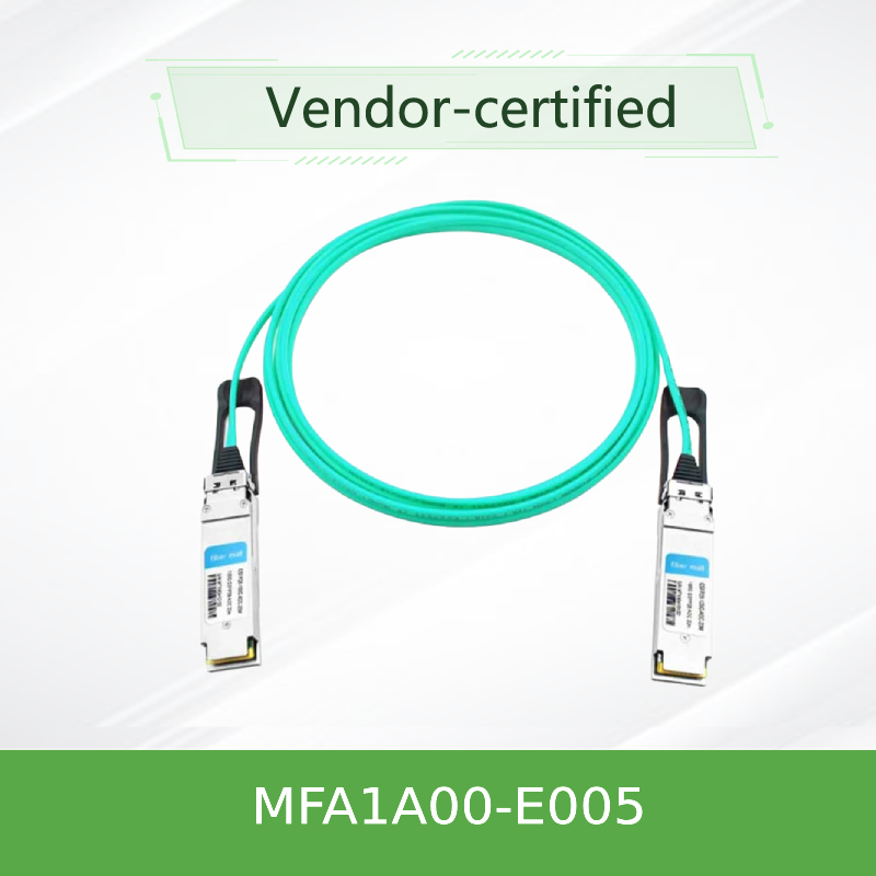 MFA1A00-E005 câble à fibres optiques actif InfiniBand EDR jusqu'au câble de 100Gb/S QSFP LSZH 5m Mellanox AOC