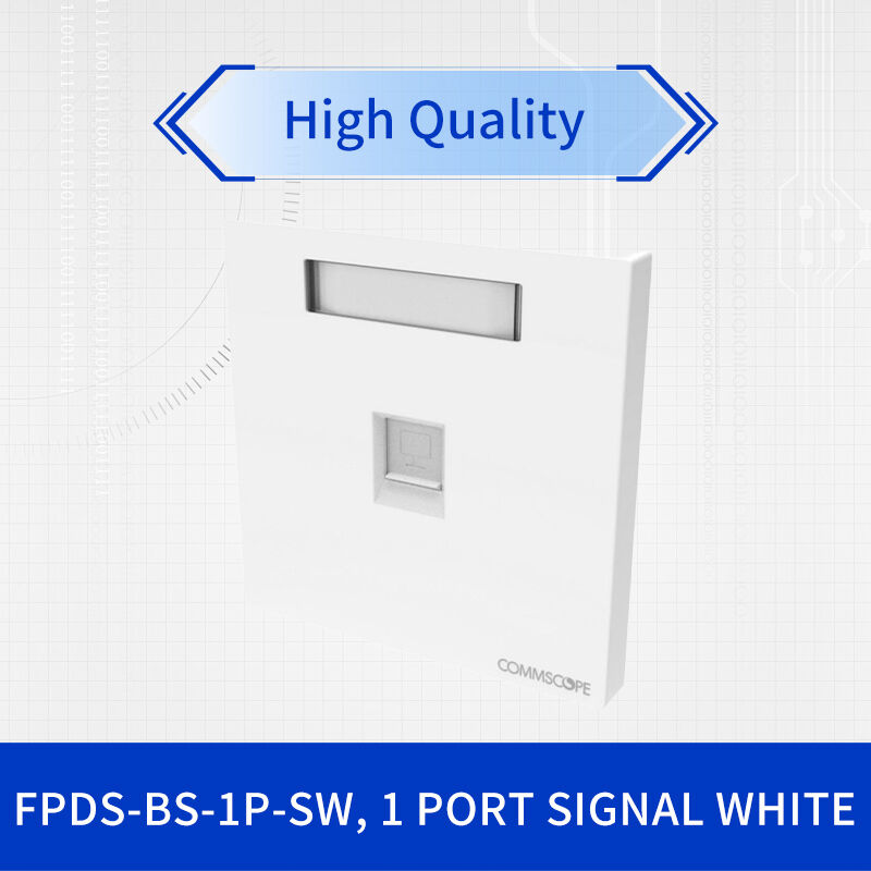 British Standard Single Port Faceplate with UL 94 V-0 Flame Retardant Signal White Finish and Sliding Dust Cover