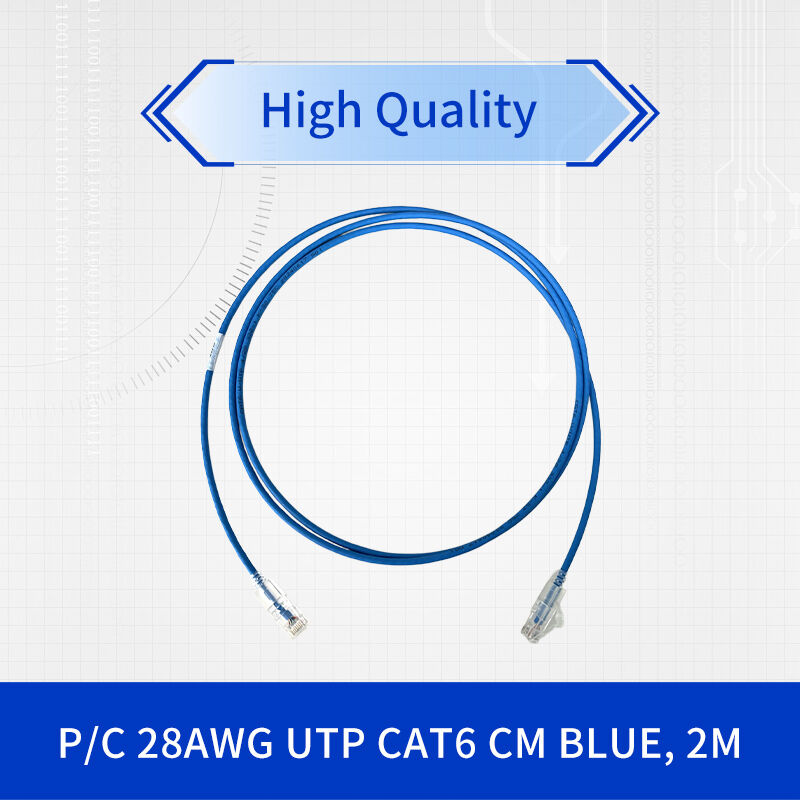 RJ45 Cord, Cat 6 Superfine, U/UTP, 28 AWG, CM skin 2M