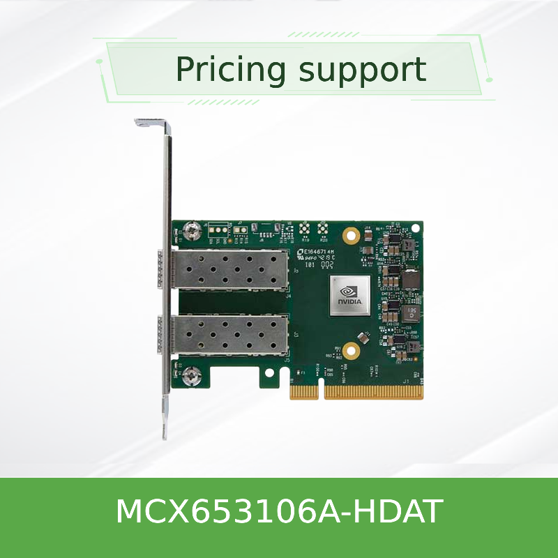NVIDIA MCX653106A-HDAT ConnectX-6 200Gb/s Carte d'adaptateur InfiniBand ¢ à double port QSFP56, PCIe Gen 4.0 x16, bas profilé